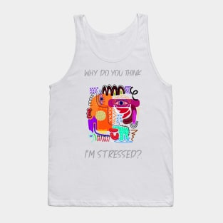 Chromatic Strain: Unmasking Inner Turmoil Tank Top